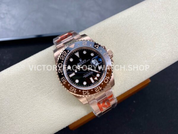 KF Factory Rolex GMT-Master II 126715CHNR 40mm Full Rose Gold Black Dial
