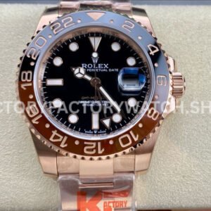 KF Factory Rolex GMT-Master II 126715CHNR 40mm Full Rose Gold Black Dial (5) KF GMT Master II 126715CHNR rose gold black dial