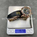 KF Factory Rolex Yacht-Master 116695SATS 40mm Rose Gold Diamond Bezel Oysterflex Black Dial