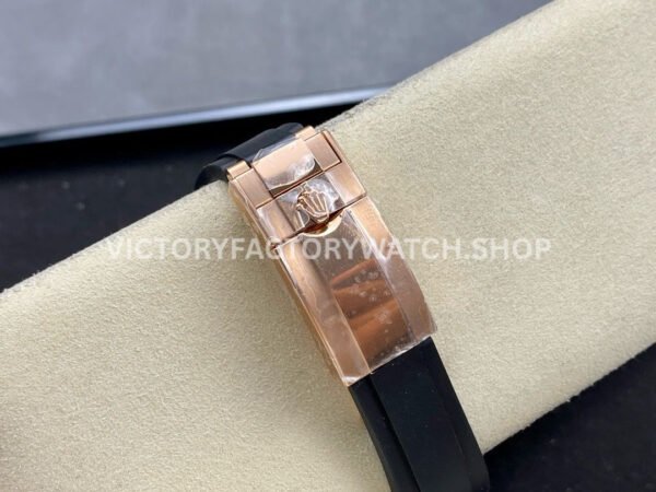 KF Factory Rolex Yacht-Master 116695SATS 40mm Rose Gold Diamond Bezel Oysterflex Black Dial