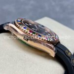 KF Factory Rolex Yacht-Master 116695SATS 40mm Rose Gold Diamond Bezel Oysterflex Black Dial