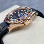KF Factory Rolex Yacht-Master 116695SATS 40mm Rose Gold Diamond Bezel Oysterflex Black Dial