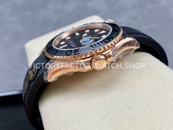 KF Factory Rolex Yacht-Master 126655 40mm Rose Gold Oysterflex Black Dial