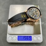 KF Factory Rolex Yacht-Master 126655 40mm Rose Gold Oysterflex Black Dial