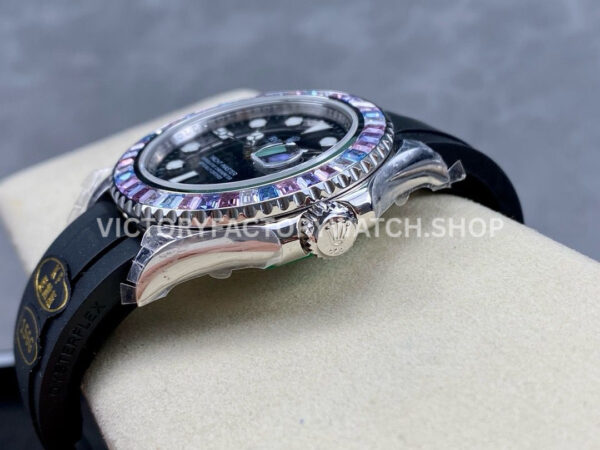 KF Factory Rolex Yacht-Master 126679SABR 40mm White Gold Oysterflex Black Dial (2) KF Factory Rolex Yacht-Master 126679SABR 40mm White Gold Oysterflex Black Dial
