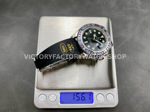 KF Factory Rolex Yacht-Master 126679SABR 40mm White Gold Oysterflex Black Dial (6) KF Factory Rolex Yacht-Master 126679SABR 40mm White Gold Oysterflex Black Dial