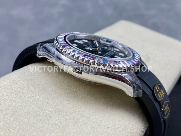 KF Factory Rolex Yacht-Master 126679SABR 40mm White Gold Oysterflex Black Dial (9) KF Factory Rolex Yacht-Master 126679SABR 40mm White Gold Oysterflex Black Dial