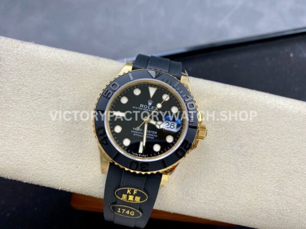 KF Factory Rolex Yacht-Master 226658 42mm Yellow Gold Oysterflex Black Dial