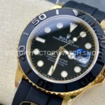 KF Factory Rolex Yacht-Master 226658 42mm Yellow Gold Oysterflex Black Dial