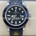 KF Factory Rolex Yacht-Master 226659 42mm White Gold Oysterflex Black Dial (9) KF Yacht Master 226659 white gold oysterflex