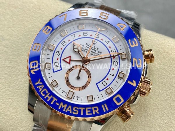 KF Factory Rolex Yacht-Master II 116681-78211 44mm Half Rose Gold White Dial