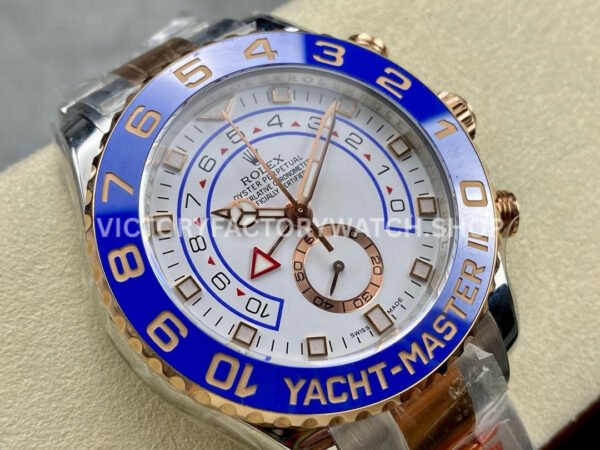 KF Factory Rolex Yacht-Master II 116681-78211 44mm Half Rose Gold White Dial
