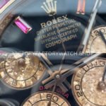 N+ Factory Counterweight Rolex Daytona 116595RBOW 40mm Rose Gold Rainbow Bezel Oysterflex Diamond Black Dial