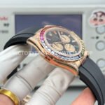 N+ Factory Counterweight Rolex Daytona 116595RBOW 40mm Rose Gold Rainbow Bezel Oysterflex Diamond Black Dial