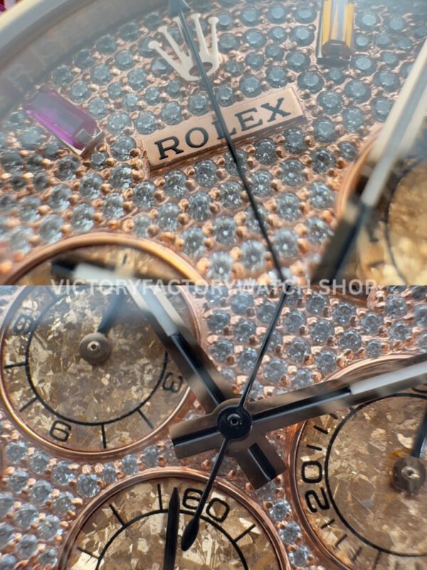 N+ Factory Counterweight Rolex Daytona 116595RBOW 40mm Rose Gold Rainbow Bezel Oysterflex Diamond Dial