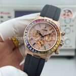 N+ Factory Counterweight Rolex Daytona 116595RBOW 40mm Rose Gold Rainbow Bezel Oysterflex Diamond Dial