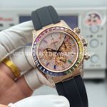 N+ Factory Counterweight Rolex Daytona 116595RBOW 40mm Rose Gold Rainbow Bezel Oysterflex Diamond Dial