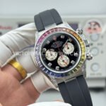 N+ Factory Counterweight Rolex Daytona 116599RBOW 40mm White Gold Oysterflex Rainbow Bezel Diamond Black Dial