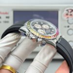N+ Factory Counterweight Rolex Daytona 116599RBOW 40mm White Gold Oysterflex Rainbow Bezel Diamond Black Dial