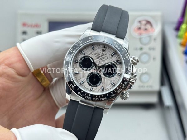 N+ Factory Counterweight Rolex Daytona 126519LN-0007 40mm White Gold Oysterflex Meteorite Grey Dial