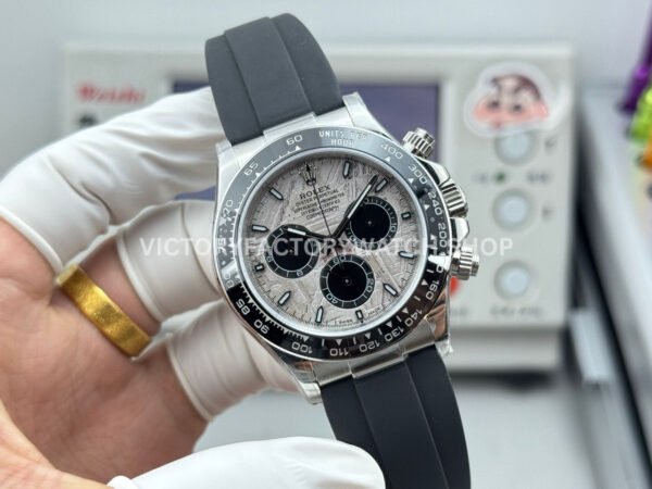 N+ Factory Counterweight Rolex Daytona 126519LN-0007 40mm White Gold Oysterflex Meteorite Grey Dial