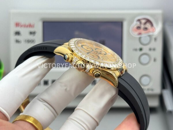 N+ Factory Counterweight Rolex Daytona 126538TBR-0004 40mm Yellow Gold Oysterflex Diamond Bezel Gold Dial