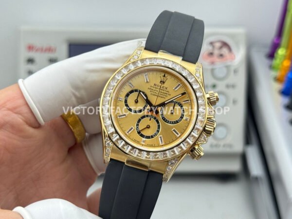 N+ Factory Counterweight Rolex Daytona 126538TBR-0004 40mm Yellow Gold Oysterflex Diamond Bezel Gold Dial