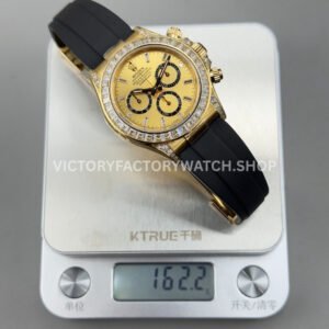 N+ Factory Counterweight Rolex Daytona 126538TBR-0004 40mm Yellow Gold Oysterflex Diamond Bezel Gold Dial (8) N+ Daytona 126538 gold dial