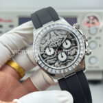 N+ Factory Counterweight Rolex Daytona Eye of the Tiger 116589TBR 40mm White Gold Oysterflex Diamond Bezel Diamond Grey Dial