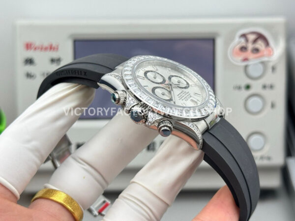 N+ Factory Counterweight Rolex Daytona 126539TBR-0002 40mm White Gold Oysterflex Diamond Bezel Diamond Grey Dial