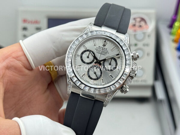 N+ Factory Counterweight Rolex Daytona 126539TBR-0002 40mm White Gold Oysterflex Diamond Bezel Diamond Grey Dial