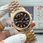 PPM Factory Counterweight Rolex Day-Date 228235-0003 40mm Full Rose Gold Baguette Diamond Brown Dial (4) PPM Factory Counterweight Rolex Day-Date 228235-0003 40mm Full Rose Gold Baguette Diamond Brown Dial
