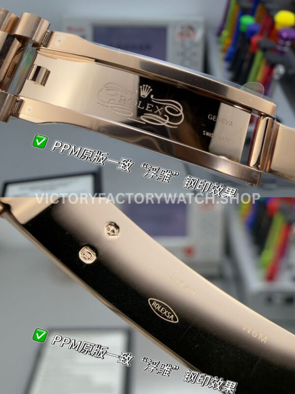 PPM Factory Counterweight Rolex Day-Date 228235-0003 40mm Full Rose Gold Baguette Diamond Brown Dial (5) PPM Factory Counterweight Rolex Day-Date 228235-0003 40mm Full Rose Gold Baguette Diamond Brown Dial