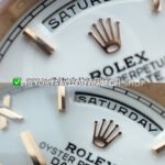PPM Factory Counterweight Rolex Day-Date 228235-0032 40mm Full Rose Gold Roman Number White Dial