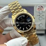 PPM Factory Counterweight Rolex Day-Date 228238-0004 40mm Full Yellow Gold Diamond Baguette Black Dial (2) PPM Factory Counterweight Rolex Day-Date 228238-0004 40mm Full Yellow Gold Diamond Baguette Black Dial