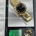 PPM Factory Counterweight Rolex Day-Date 228238-0004 40mm Full Yellow Gold Diamond Baguette Black Dial (3) PPM Day Date black diamond dial