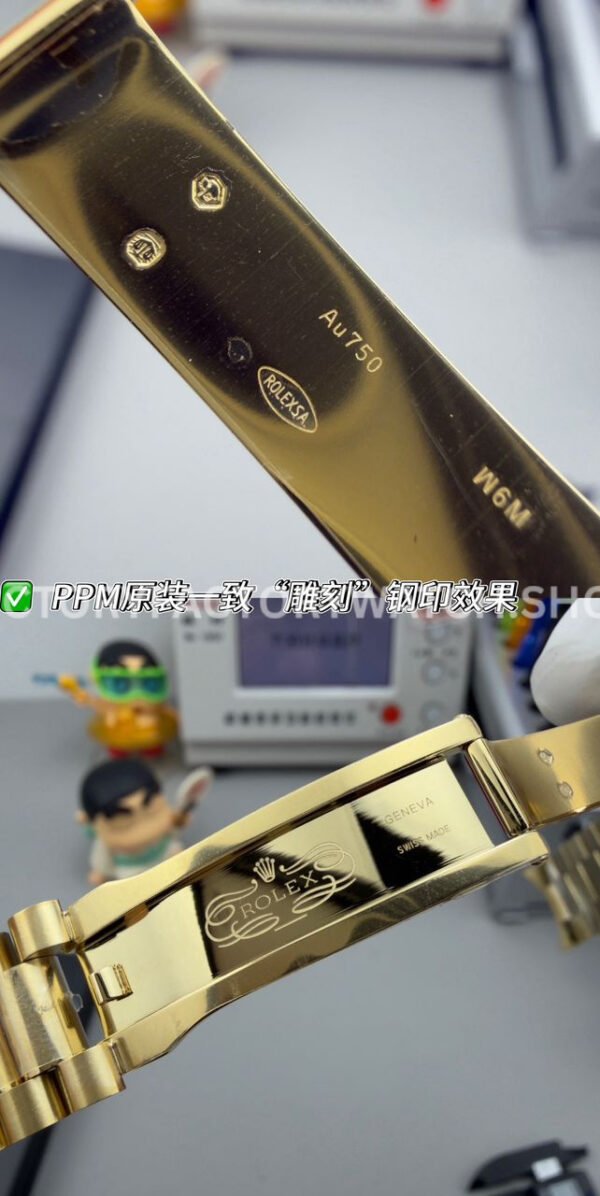 PPM Factory Counterweight Rolex Day-Date 228238-0006 40mm Full Yellow Gold Roman Number Champagne Dial (4) PPM Factory Counterweight Rolex Day-Date 228238-0006 40mm Full Yellow Gold Roman Number Champagne Dial