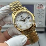 PPM Factory Counterweight Rolex Day-Date 228238-0042 40mm Full Yellow Gold Roman Numerals White Dial