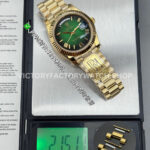 PPM Factory Counterweight Rolex Day-Date 228238-0061 40mm Full Yellow Gold Roman Number Green Dial (2) PPM Day Date 228238 green roman dial
