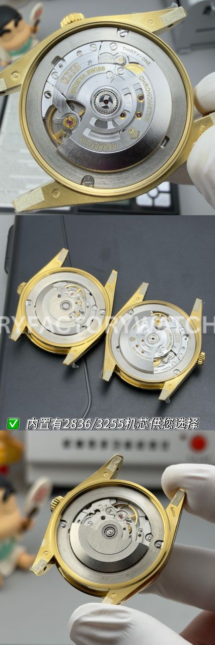 PPM Factory Counterweight Rolex Day-Date 228238-0061 40mm Full Yellow Gold Roman Number Green Dial (8) PPM Factory Counterweight Rolex Day-Date 228238-0061 40mm Full Yellow Gold Roman Number Green Dial