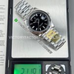PPM Factory Counterweight Rolex Day-Date 228239-0005 40mm Full White Gold Baguette Diamond Black Dial (2) PPM Day Date black diamond dial