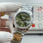 PPM Factory Counterweight Rolex Day-Date 228239-0033 40mm White Gold Roman Numerals Olive Green Dial