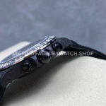 PPM Factory Rolex Daytona Modified 116500 Black Carbon Fiber Calf Skin Strap Diamond Baguette White Dial (1) PPM Factory Rolex Daytona Modified 116500 Black Carbon Fiber Calf Skin Strap Diamond Baguette White Dial