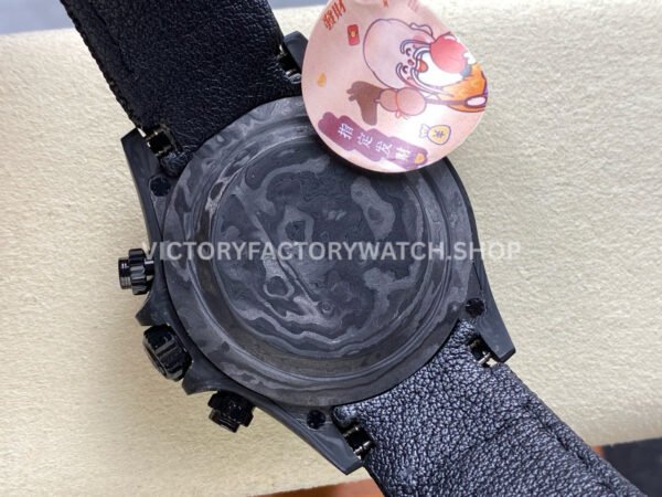 PPM Factory Rolex Daytona Modified 116500 Carbon Fiber Calf Skin Strap Moissanite Mother Of Pearl Dial (2) PPM Factory Rolex Daytona Modified 116500 Carbon Fiber Calf Skin Strap Moissanite Mother Of Pearl Dial