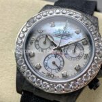 PPM Factory Rolex Daytona Modified 116500 Carbon Fiber Calf Skin Strap Moissanite Mother Of Pearl Dial (5) PPM Factory Rolex Daytona Modified 116500 Carbon Fiber Calf Skin Strap Moissanite Mother Of Pearl Dial