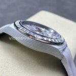 PPM Factory Rolex Daytona Modified 116500 White Carbon Fiber Calf Skin Strap Diamond Baguette White Dial