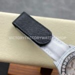 PPM Factory Rolex Daytona Modified 116500 White Carbon Fiber Calf Skin Strap Diamond Baguette White Dial