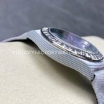 PPM Factory Rolex Daytona Modified 126506 Carbon Fiber Calf Skin Strap Diamond Baguette Ice Blue Dial