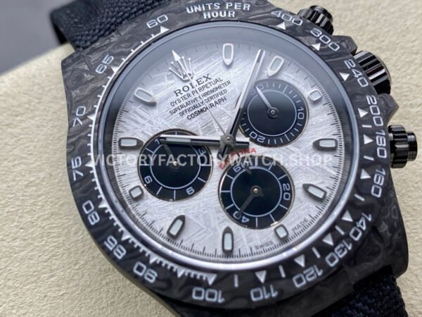 PPM Factory Rolex Daytona Modified Carbon Fiber Calf Skin Strap Real Meteorite Dial