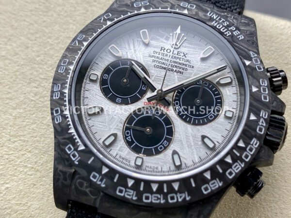 PPM Factory Rolex Daytona Modified Carbon Fiber Calf Skin Strap Real Meteorite Dial